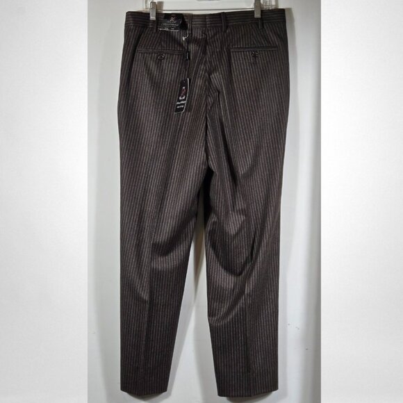 David Bishop NWT W34 X L30 Men's Black Pinstripe Dress Pants Made in Italy - Picture 3 of 14